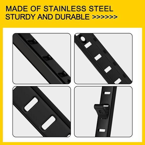 6 Pcs 36 Inch Shelf Pilaster,Adjustable Shelf Brackets,Stainless Steel Mortise Mount Pilaster Strip Standards with 12 Shelf Clips and Screws for Wall Shelving System Closet Organization Storage in Saudi Arabia