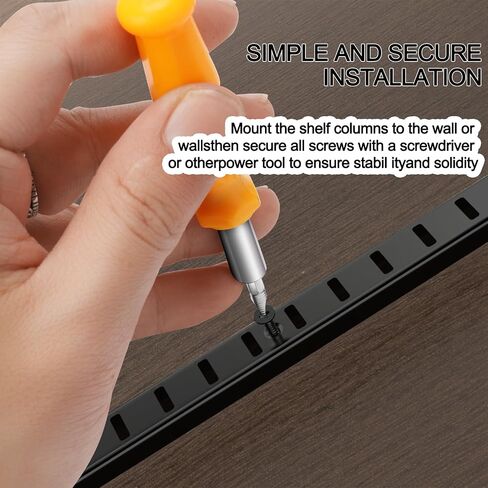 6 Pcs 36 Inch Shelf Pilaster,Adjustable Shelf Brackets,Stainless Steel Mortise Mount Pilaster Strip Standards with 12 Shelf Clips and Screws for Wall Shelving System Closet Organization Storage in Saudi Arabia