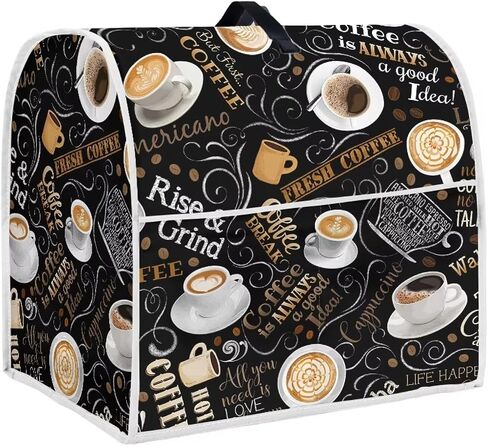UNICEU Coffee Latte Print Stand Mixer Dust Cover for Kitchen Aid Mixer Protective Dust Cover with Top Handle and Pockets Kitchen Appliance Dust Cover Accessories in Saudi Arabia