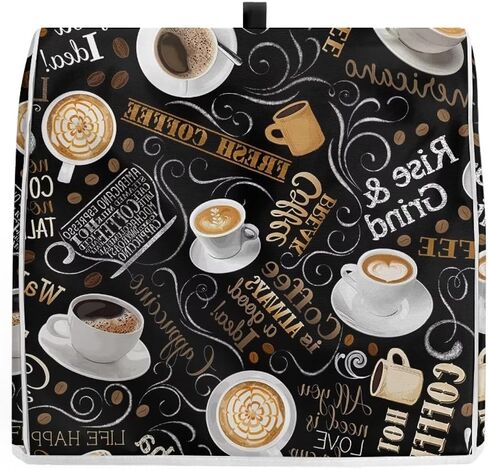 UNICEU Coffee Latte Print Stand Mixer Dust Cover for Kitchen Aid Mixer Protective Dust Cover with Top Handle and Pockets Kitchen Appliance Dust Cover Accessories in Saudi Arabia