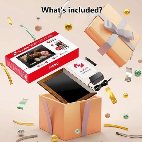 Frameo 10.1 بوصة WIFI إطار الصورة الرقمية ، 1280 × 800 إطارات صور HD ، إطارات شاشة اللمس IPS ، ذاكرة 32 جيجابايت ، تدوير تلقائي ، مكتب أو جدار ، مشاركة مقاطع فيديو وصور في أي وقت للعشاق والعائلة in Kuwait