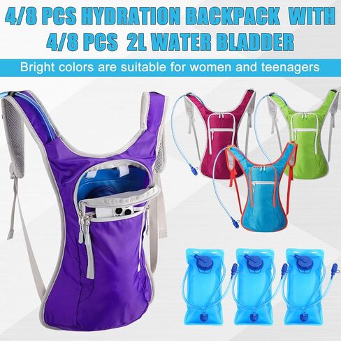Chunful Hydration Backpack with 2 L Water Bladder Lightweight Hydration Bladder Pack for Women Teenagers Water Backpack Outdoor for Hiking Cycling Camping Music Festival in Kuwait