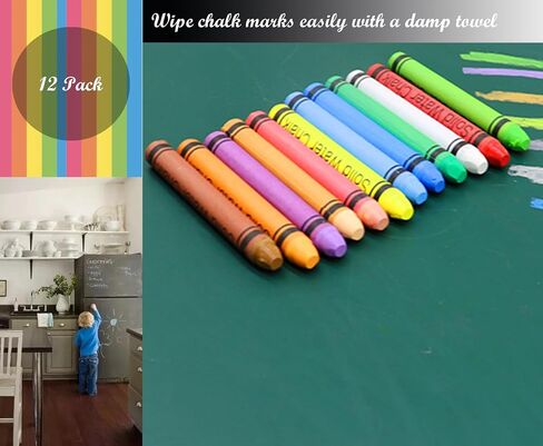 VOVCIG Upgrade Water-soluble Dustless Chalk,Non-toxic Dust-free Chalk,Color Dust-free Chalk That Can Be Cleaned with a Damp Cloth in Saudi Arabia