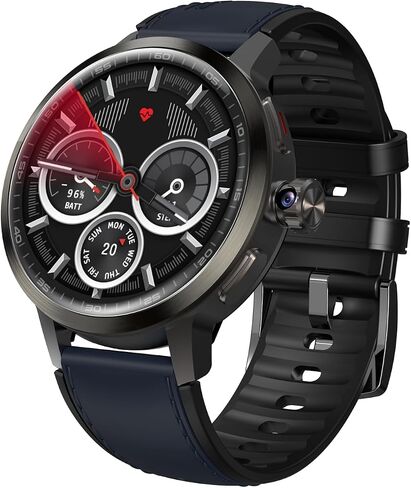 4G Smart Watch SL8541E Quad Core 2GB+16GB Rotating Camera Men Watch 1.75" AMOLED Large Screen Android 8.1 Smartwatch 1520mAh WiFi Bluetooth GPS Fitness Tracker Sport Watch (Black) in Saudi Arabia