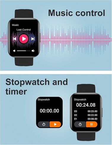 Smart Watches for Men Women (Answer/ Make Calls) Compatible with iPhone Android Phones, 1.85" Smartwatch Fitness Tracker with 100+ Sports Heart Rate Monitor Pedometer Sleep Tracker Waterproof (Black) in Saudi Arabia