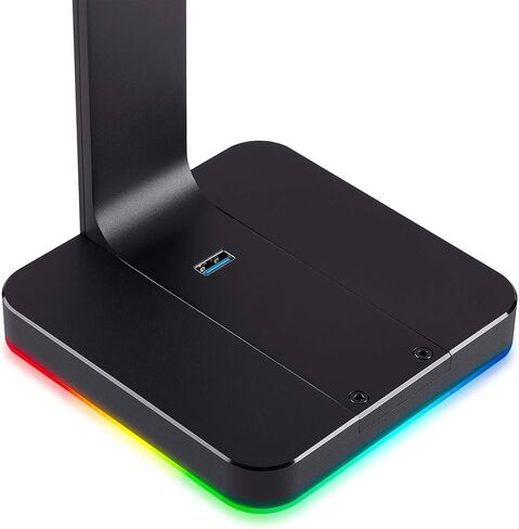 Corsair ST100 RGB Premium Headphones/Headset Stand (Durable Aluminium Construction, Dynamic 9 Zone RGB Lighting, Built-in 3.5 mm Analog Input with Virtual 7.1 Surround, Dual USB, Black in Saudi Arabia
