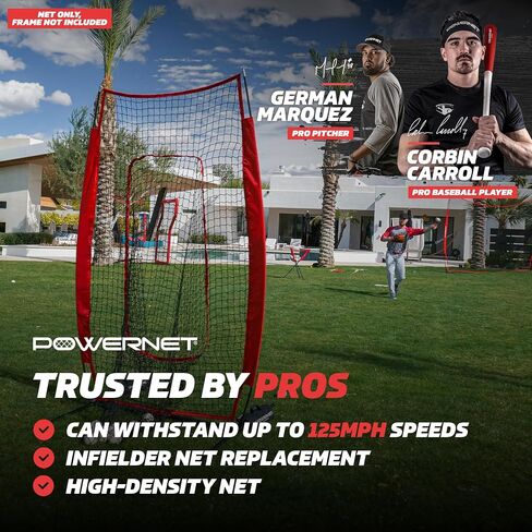 PowerNet Infielder Training Net for Baseball Softball Drills (NET ONLY) Replacement | Heavy Duty Knotless | Durable PU Coated Polyester | Double Stitched Seams for Extra Strength in Saudi Arabia