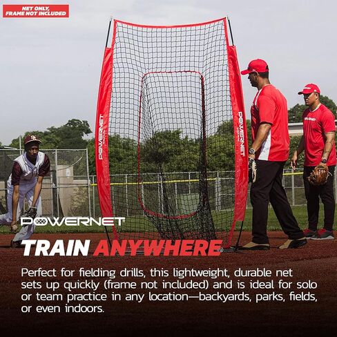 PowerNet Infielder Training Net for Baseball Softball Drills (NET ONLY) Replacement | Heavy Duty Knotless | Durable PU Coated Polyester | Double Stitched Seams for Extra Strength in Saudi Arabia