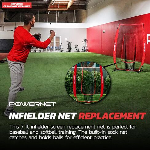 PowerNet Infielder Training Net for Baseball Softball Drills (NET ONLY) Replacement | Heavy Duty Knotless | Durable PU Coated Polyester | Double Stitched Seams for Extra Strength in Saudi Arabia
