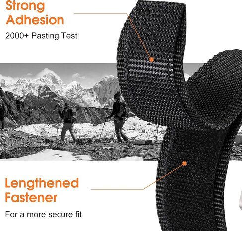 Rugged Nylon Bands Compatible with Apple Watch Ultra 2 Band 49mm for Men, Tactical Military Adjustable Soft Woven Loop Strap Also for iWatch Series 10 46mm, 9 8 7 45mm, SE 6 5 4 44mm, Black in Saudi Arabia