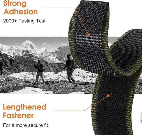 Rugged Nylon Bands Compatible with Apple Watch Ultra 2 Band 49mm for Men, Tactical Military Adjustable Soft Woven Loop Strap Also for iWatch Series 10 46mm, 9 8 7 45mm, SE 6 5 4 44mm, Black in Saudi Arabia
