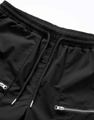 بنطال رياضي كاجوال للرجال بخصر مطاطي برباط للركض، بنطال رياضي مدبب للرجال بجيوب متعددة in Kuwait