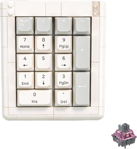 01ADAM 20 ٪ Numpad ، 17 مفتاحًا ، حالة متوافقة مع LEGO ، Keycaps PBT ، MATKET MOUNT ، قابلة للتبديل الساخن ، سلكي ، مفتاح خطي ، RGB ، QMK ، قارورة لـ WIN/MAC ، مجموعة كاملة ، أبيض in Kuwait