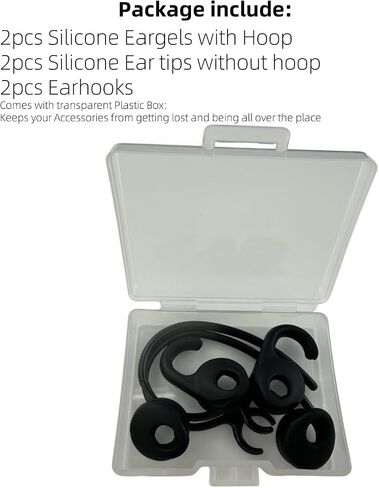 نصائح الأذن Eargels مجموعة لـ Jabra Talk 15 ، EasyCall Easygo Clear Bluetooth سماعات رأس ميكروفون أحادي الأذن ملحقات سيليكون أذن أذن تغطية Earhooks الأسود 6pcs في صندوق (أسود) in Kuwait