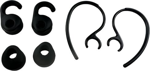Eargels Ear Tips Set for Jabra Talk 15, EASYCALL EASYGO Clear Bluetooth Headset A Single-Ear Microphone Accessories Silicone Eartips Ear Pads Cover Earhooks Black 6pcs in a Box (Black) in Kuwait
