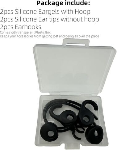 Eargels Ear Tips Set for Jabra Talk 15, EASYCALL EASYGO Clear Bluetooth Headset A Single-Ear Microphone Accessories Silicone Eartips Ear Pads Cover Earhooks Black 6pcs in a Box (Black) in Kuwait
