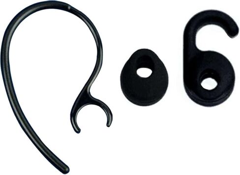 Eargels Ear Tips Set for Jabra Talk 15, EASYCALL EASYGO Clear Bluetooth Headset A Single-Ear Microphone Accessories Silicone Eartips Ear Pads Cover Earhooks Black 6pcs in a Box (Black) in Kuwait