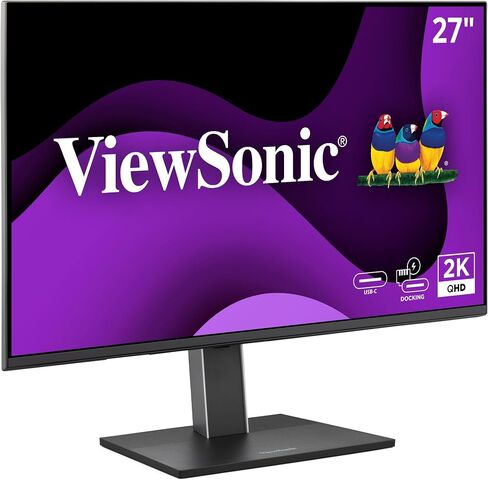 ViewSonic VG2758-2K 27 Inch 1440p Docking Monitor, IPS Display with 100W USB-C for Smooth Home and Office Productivity, Full Ergonomic Adjustability, RJ45, HDMI, 5-Port USB Hub, and DisplayPort Inputs in Saudi Arabia
