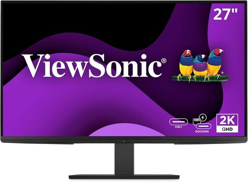 ViewSonic VG2758-2K 27 Inch 1440p Docking Monitor, IPS Display with 100W USB-C for Smooth Home and Office Productivity, Full Ergonomic Adjustability, RJ45, HDMI, 5-Port USB Hub, and DisplayPort Inputs in Saudi Arabia