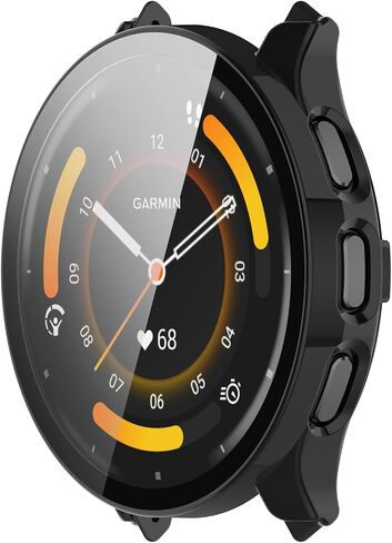 2 علبة حزمة صلبة مع واقي شاشة زجاجي متمثل مع Garmin Venu 3 Watch Watch Guard Guard Cover Touch Touch Assivity Film in Kuwait