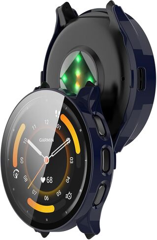 2 علبة حزمة صلبة مع واقي شاشة زجاجي متمثل مع Garmin Venu 3 Watch Watch Guard Guard Cover Touch Touch Assivity Film in Kuwait