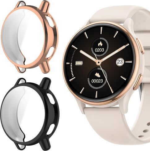 G53 Smart Watch Case, Compatible for RUXINGX G53 Smart Watch Case, Lamshaw TPU Case with Screen Protector Compatible for RUXINGX G53/ HaSaKei G53/ Sanorum G53 (Black+Rose Gold) in Saudi Arabia