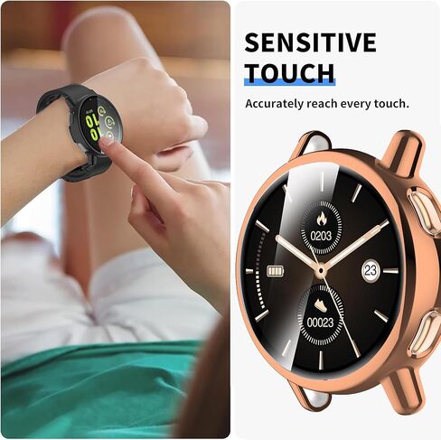 G53 Smart Watch Case, Compatible for RUXINGX G53 Smart Watch Case, Lamshaw TPU Case with Screen Protector Compatible for RUXINGX G53/ HaSaKei G53/ Sanorum G53 (Black+Rose Gold) in Saudi Arabia