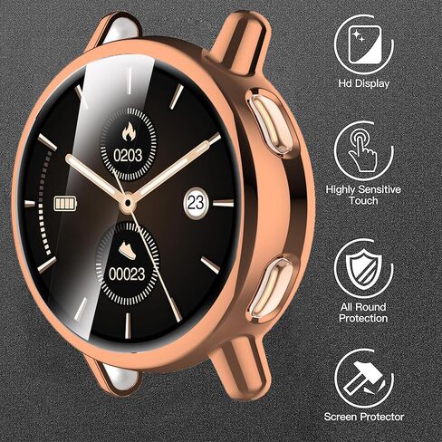 G53 Smart Watch Case, Compatible for RUXINGX G53 Smart Watch Case, Lamshaw TPU Case with Screen Protector Compatible for RUXINGX G53/ HaSaKei G53/ Sanorum G53 (Black+Rose Gold) in Saudi Arabia
