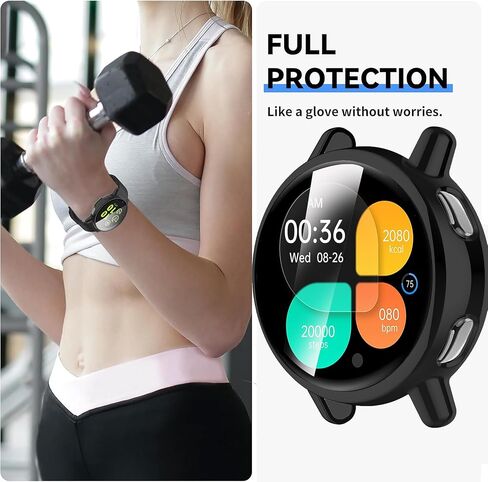 G53 Smart Watch Case, Compatible for RUXINGX G53 Smart Watch Case, Lamshaw TPU Case with Screen Protector Compatible for RUXINGX G53/ HaSaKei G53/ Sanorum G53 (Black+Rose Gold) in Saudi Arabia