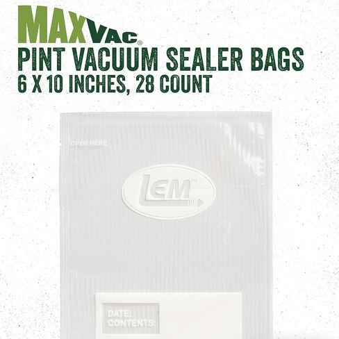 LEM Products MaxVac Quart Vacuum Sealer Bags, 8 x 12 Inches, Compatible with Major Vacuum Sealer Brands, 100 Count in Kuwait
