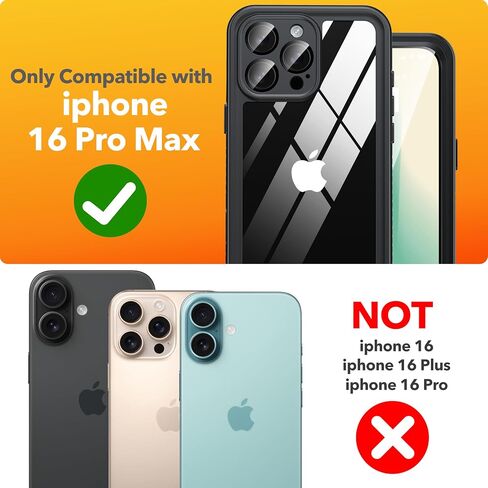 ANTSHARE for iPhone 16 Pro Max Case Waterproof, [Anti Spy] Privacy Screen Protector for iPhone 16 Pro Max, [IP68 Under Water] Heavy Duty Full-Body Shockproof Phone Case, Black in Kuwait