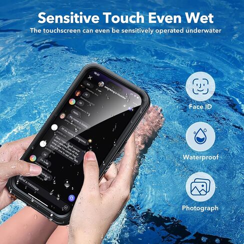 ANTSHARE for iPhone 16 Pro Max Case Waterproof, [Anti Spy] Privacy Screen Protector for iPhone 16 Pro Max, [IP68 Under Water] Heavy Duty Full-Body Shockproof Phone Case, Black in Kuwait