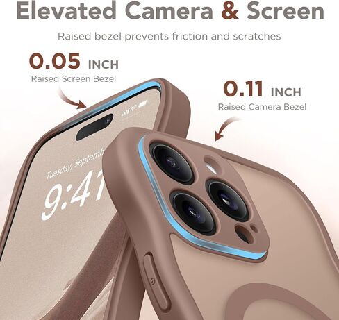 Cute for iPhone 13 Pro Max Case, Compatible with MagSafe, [Curly Wave Edge] [Full Camera Protection] [13 FT Drop Protection] Magnetic Phone Case for 13 Pro Max 6.7 Inch, Brown in Saudi Arabia