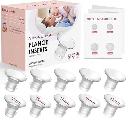 Flange Insert 17mm for 24mm Flange/Shield of Most Pumps, Flange Sizing Kit with Storage Box, Silicone Breast Pump Flange Insert, Cleaning Brush, Pumping Breastfeeding Essentials, 4PCS 17mm in Saudi Arabia