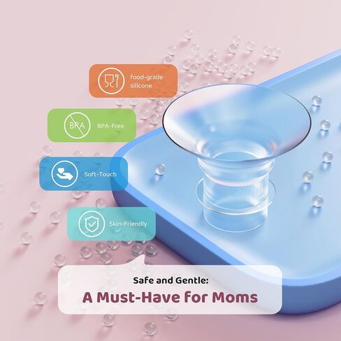 Flange Insert 17mm for 24mm Flange/Shield of Most Pumps, Flange Sizing Kit with Storage Box, Silicone Breast Pump Flange Insert, Cleaning Brush, Pumping Breastfeeding Essentials, 4PCS 17mm in Saudi Arabia