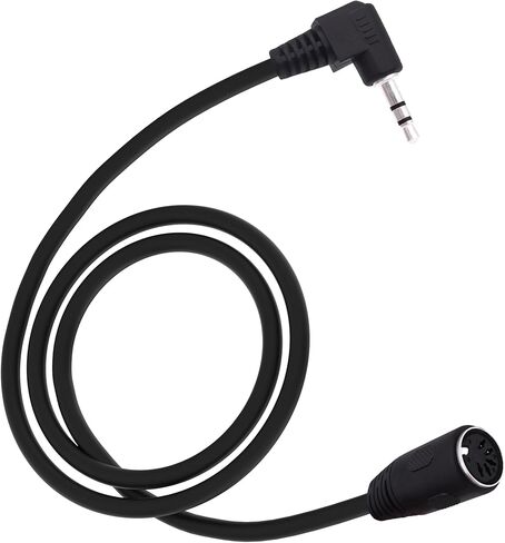 3.5mm to MIDI Din 5Pin Male Cable 90 Degree Right Angle 1/8 inch Jack Plug TRS Stereo Audio Adapter Cable for Speaker Amplifier HI-FI soundsystems-1.5M/4.9FT (Male) in Kuwait