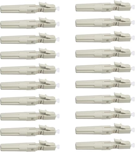 20 pcs LC Mutilmode Fiber Optic Quick Assembly Connector Fiber Optic Fast Connectors 50/125 Mechanical Connectors Adapter for 0.9/2.0/3.0/2.0 * 3.0mm Multimode Fiber Cable in Saudi Arabia