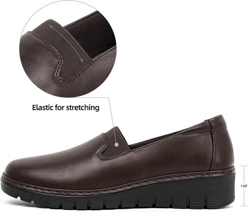 VJH confort Women’s Loafers Round Toe Slip on Comfort Arch Support Walking Shoes(Black,9) in Saudi Arabia