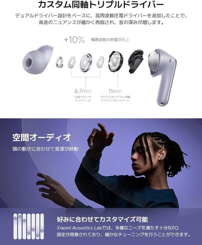 Xiaomi Redmi Buds 6 Pro, True-to-Life Audio, Hi-Res Audio with coaxial Dual Drivers, LDAC, Up to 55dB Active Noise Cancellation, Compatible with Android iPhone and Bluetooth Device (Space Black) in Saudi Arabia