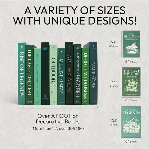 Decorative Books for Home Decor | Modern Minimalist Chic Luxury Aesthetic for your Bookshelf, Desk, Coffee Table, or Bathroom | Preppy Faux Designer Books for Nightstand or Dresser | Preppy Room Decor in Saudi Arabia