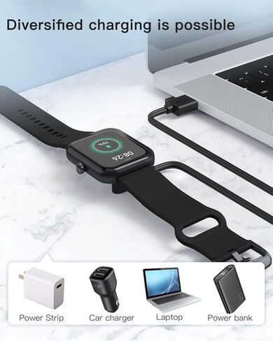 2 Pack Universal Smart Watch Charger Magnetic,Cable Contact 2 pin spacing 7.6mm,High Speed Safe Replacement USB Charger Cord,Portable Durable Travel Charger in Saudi Arabia