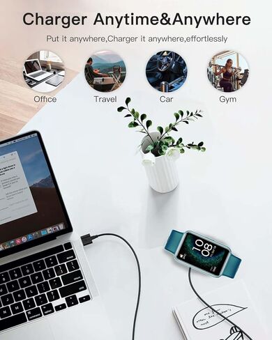 2 Pack Universal Smart Watch Charger Magnetic,Cable Contact 2 pin spacing 7.6mm,High Speed Safe Replacement USB Charger Cord,Portable Durable Travel Charger in Saudi Arabia