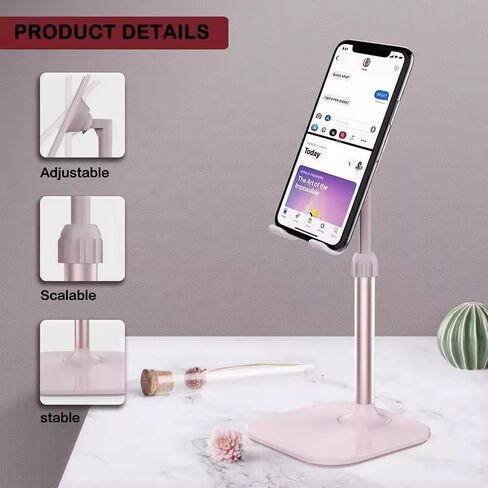 حامل حامل الهاتف الخليوي لجميع الهواتف الذكية و iPhone 16Pro Max Androids tablet قابلة للتعديل مثالية للمراهقين للأطفال البالغين المراهقين Flexi Alegant Phone Stand Phow Hight Pink in Kuwait
