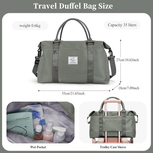 حقائب SYCNB لعطلة نهاية الأسبوع للنساء، حقيبة سفر من القماش الخشن مع حقيبة أدوات الزينة، حقيبة حمل شخصية طوال الليل في عطلة نهاية الأسبوع مع جيب مبلل وأكمام عربة، حقيبة صالة الألعاب الرياضية، أرجواني داكن in Kuwait