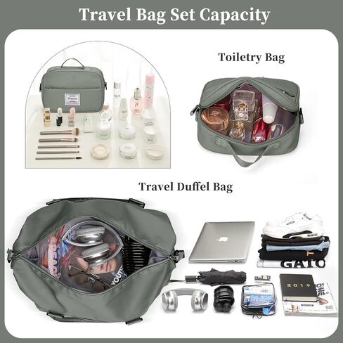 حقائب SYCNB لعطلة نهاية الأسبوع للنساء، حقيبة سفر من القماش الخشن مع حقيبة أدوات الزينة، حقيبة حمل شخصية طوال الليل في عطلة نهاية الأسبوع مع جيب مبلل وأكمام عربة، حقيبة صالة الألعاب الرياضية، أرجواني داكن in Kuwait