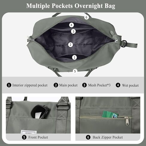 حقائب SYCNB لعطلة نهاية الأسبوع للنساء، حقيبة سفر من القماش الخشن مع حقيبة أدوات الزينة، حقيبة حمل شخصية طوال الليل في عطلة نهاية الأسبوع مع جيب مبلل وأكمام عربة، حقيبة صالة الألعاب الرياضية، أرجواني داكن in Kuwait