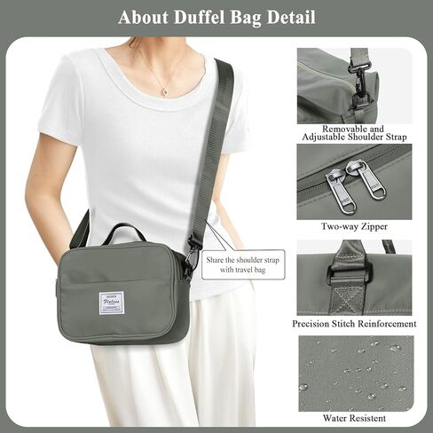 حقائب SYCNB لعطلة نهاية الأسبوع للنساء، حقيبة سفر من القماش الخشن مع حقيبة أدوات الزينة، حقيبة حمل شخصية طوال الليل في عطلة نهاية الأسبوع مع جيب مبلل وأكمام عربة، حقيبة صالة الألعاب الرياضية، أرجواني داكن in Kuwait