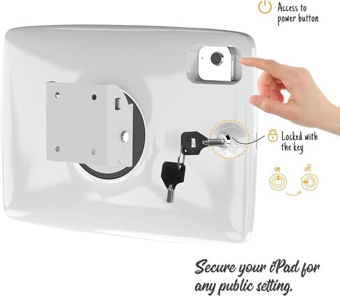 جهاز لوحي جدار تركيب قابل للإمالة مضاد للسرقة - متوافق مع 10.9 "iPad 10th ، Pro 11" 1 2 3 4 ، Air 4 5 ، Air 11 "، iPad 11" (A16) - BSW102WA in Kuwait