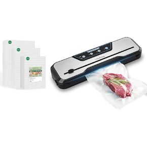 Vacuum Sealer Machine for Food & Precut Vacuum Sealer Bags 150 Gallon 11" x 16" and Quart 8" x 12" and Pint 6" x 10"