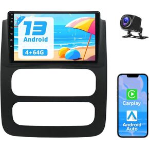 Android 13 Car Stereo Radio Player for Dodge Ram 1500 2500 3500 2003-2005, 9 inch Touch Screen Car Audio Receiver with CarPlay & Android Auto, Support GPS Blue-Tooth SWC WiFi FM Backup Camera